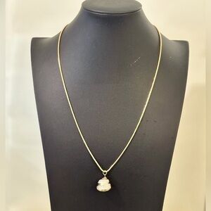 Rainbow shell necklace with gold enamel necklace